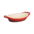 Lodge - 2 Quart Oval Enameled Cast Iron Casserole, Red