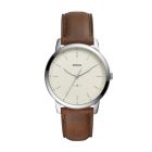 Fossil Men's Minimalist Silver Stainless Steel Slim Casual Quartz Watch