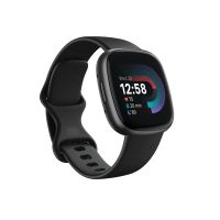 Fitbit - Versa 4 Fitness Smartwatch with Daily Readiness, GPS, 24/7 Heart Rate, Black/Graphite, One Size (S & L Bands Included)