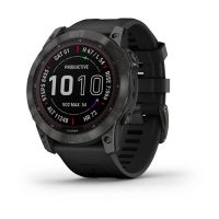 Garmin - Fenix 7X Sapphire Solar Edition, Adventure Bluetooth Touchscreen Smartwatch, Carbon Gray DLC Titanium with Black Band