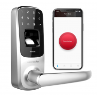 Ultraloq - Smart Lock 5-in-1 Keyless Entry Electronic Door Handle, Satin Nickel